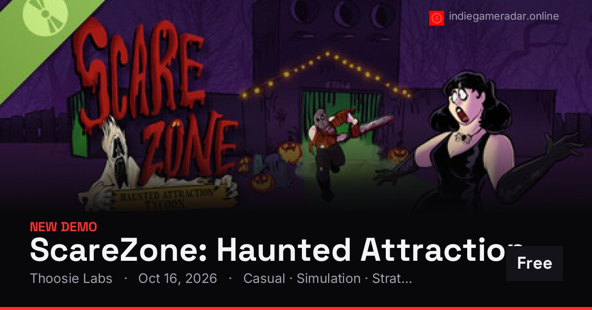 Share card for ScareZone: Haunted Attraction Tycoon Demo