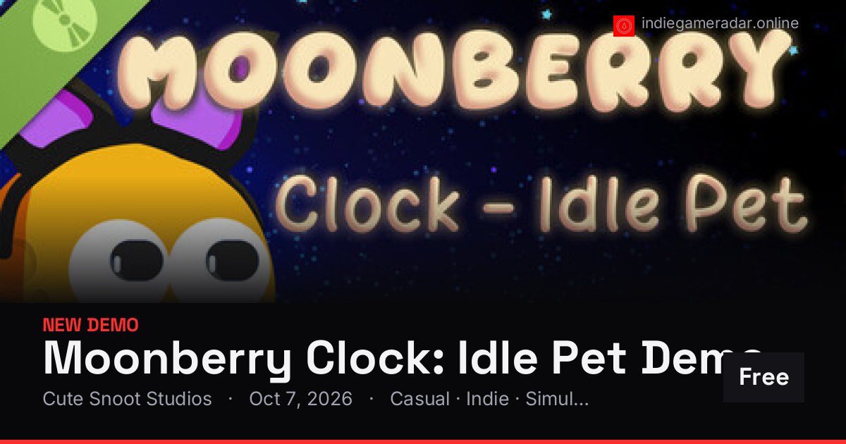 Share card for Moonberry Clock: Idle Pet Demo
